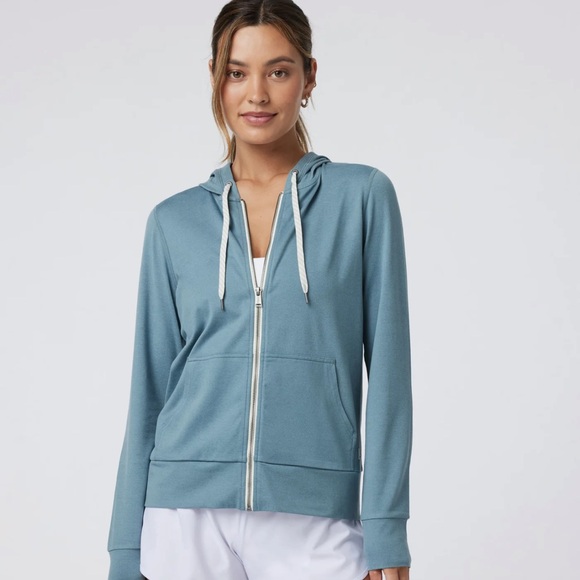 Vuori Halo Teal Zip-Up Hoodie for Women - Picture 4 of 5